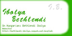 ibolya bethlendi business card